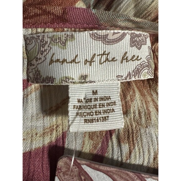 Band Of The Free Dress Womens Medium Liza Mauve Floral Wrap Surplice Maxi Boho - Picture 12 of 14